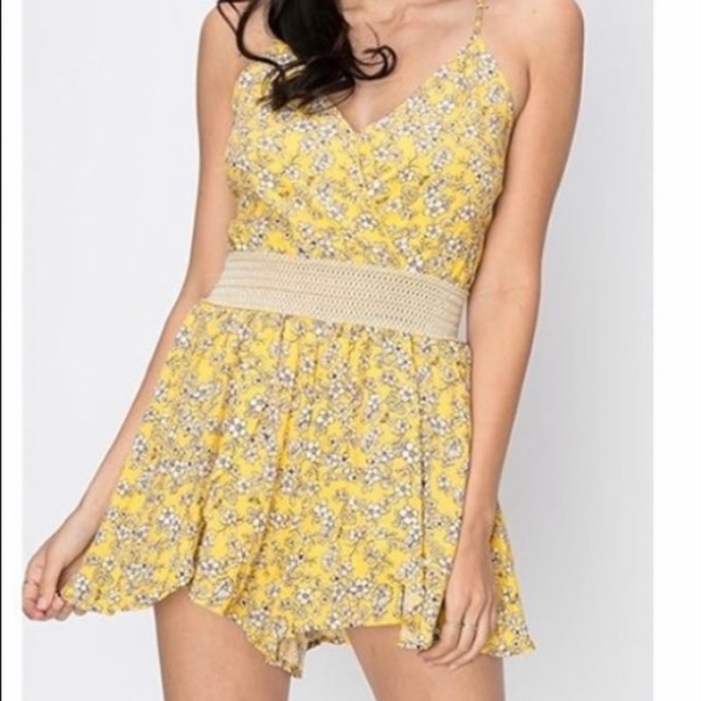 Floral Yellow Romper